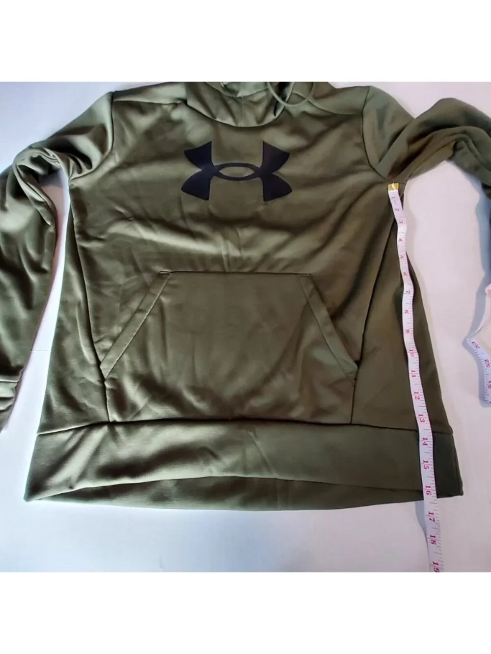 Under Armour Womens Armour Fleece Hoodie Loose Fit Size XS Green Ribbed cuffs